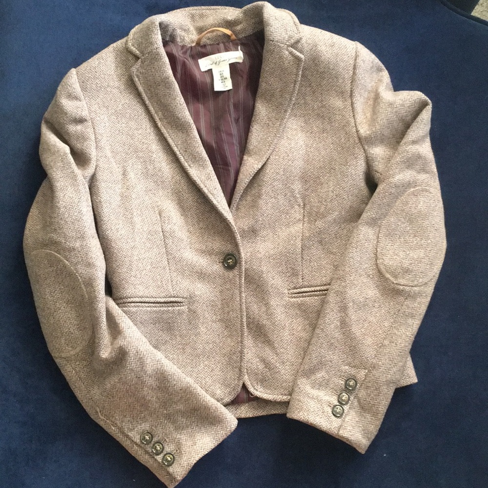 H&M brown herringbone blazer.